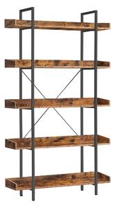 REGÁL, hnedá, čierna, oceľ, 100/178/28 cm Boxxx - Regály, Online Only