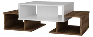 Dizajnový konferenčný stolík Callista 103 cm biely / orech