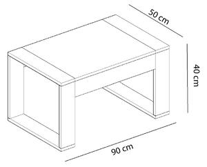 Dizajnový konferenčný stolík Pelagius 90 cm dub / biely