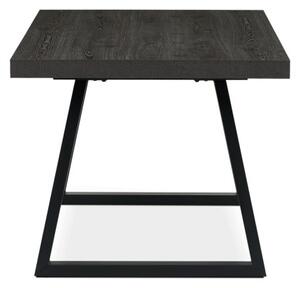 Jedálenský stôl 160x90 cm, rozkladací HT-R5624 GREY dub sivý / čierne nohy
