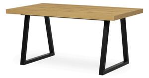 Jedálenský stôl 160x90 cm, rozkladací HT-R5624 OAK dub / čierne nohy