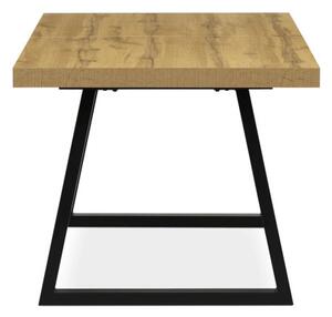 Jedálenský stôl 160x90 cm, rozkladací HT-R5624 OAK dub / čierne nohy
