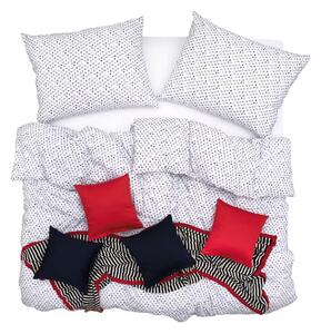 Obliečky KLASIK navy biela modrá bežný 1x paplón 140x200 + 1x vankúš 70x90 cm