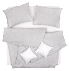 Obliečky SATÉN PLUS mini štvorce svetlá sivá bežný 1x paplón 140x200 + 1x vankúš 70x90 cm