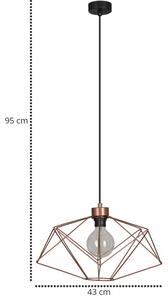 Retro medená závesná lampa Loft