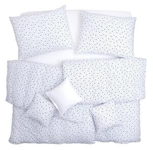 Obliečky JERSEY hviezdy biela modrá bežný 1x paplón 140x200 + 1x vankúš 70x90 cm