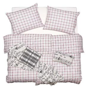 Obliečky KLASIK SOFT káro červená bežný 1x paplón 140x200 + 1x vankúš 70x90 cm