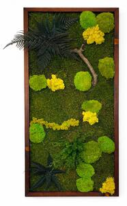 Machový obraz s rastlinami 3D dark Druh rámu: 90x30cm