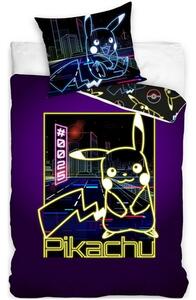Bavlnené posteľné obliečky Pokémon Pikachu - so svietiacim efektom - 100% bavlna - 70 x 90 cm + 140 x 200 cm
