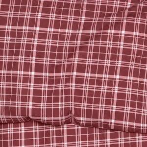 Obliečky KLASIK SOFT kocky vínová bežný 1x paplón 140x200 + 1x vankúš 70x90 cm