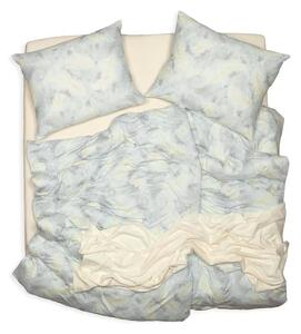 Obliečky JERSEY perie sivá smotanová bežný 1x paplón 140x200 + 1x vankúš 70x90 cm