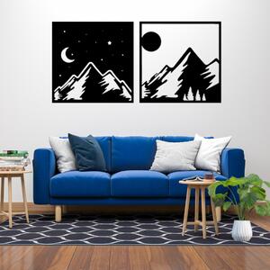 Obraz - horská symfónia – noc a deň Veľkosť rámu: 29x29cm - set