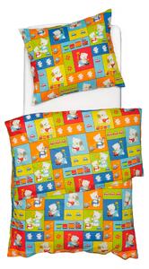 Obliečky KLASIK medvedíky patchwork bežný 1x paplón 140x200 + 1x vankúš 70x90 cm