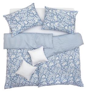 Obliečky SATÉN DESIGN windsor modrá predĺžený 1x paplón 140x220 + 1x vankúš 70x90 cm