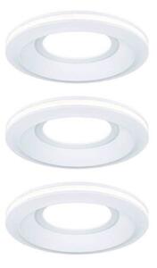 Paulmann Zapustené LED svietidlo Sormus, biele, Ø 10 cm, IP65, 3 ks, Biela / opálová, Kúpeľňa, Plast, Moderný, Zapustené okrúhle