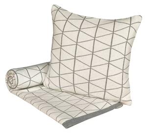 Deka pletená DESIGN geo smotanová sivá 130x190 cm
