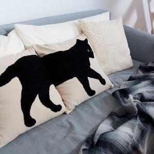 Dekoračný návlek BLACK CAT - set 2 ks 45x45 cm