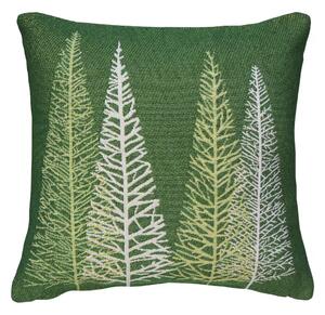 Dekoračný návlek MOTIV LUREX stromčeky zelená 40x40 cm