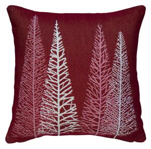 Dekoračný návlek MOTIV LUREX stromčeky červená 40x40 cm