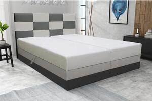 Boxspringová posteľ s úložným priestorom MARLEN - 120x200, šedá / béžová