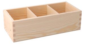 ČistéDrevo Drevený box s organizérom 30 x 14 x 9,5 cm