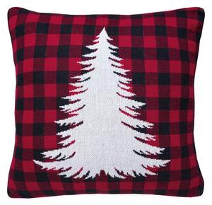 Dekoračný návlek pletený DESIGN biely strom káro 45x45 cm