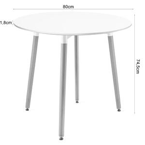 SUPPLIES KAMI okrúhly stôl v škandinávskom štýle 80cm - biely / nohy prírodné