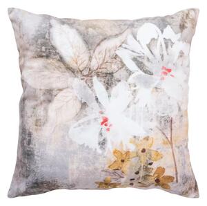 Dekoračný návlek VELVET flower sivá smotanová 50x50 cm