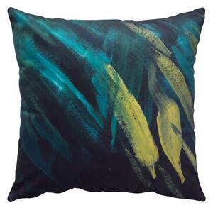 Dekoračný návlek VELVET flame tyrkysová žltá 50x50 cm