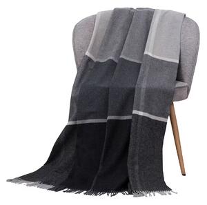 Deka vlnená DELI WOOL kocka sivá 130x180 cm