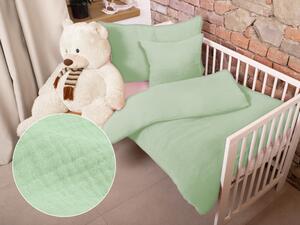 Biante Detské mušelínové posteľné obliečky do postieľky Nature MSN-002 Pastelovo zelené Do postieľky 90x130 a 40x60 cm