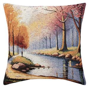 Dekoračný návlek MOTIV river okrová modrá 45x45 cm
