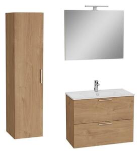 Kúpeľňová zostava s umývadlom 80 cm vrátane umývadlovej batérie, vtoku a sifónu VitrA Mia golden oak KSETMIA80D