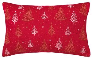 Dekoračný návlek pletený DESIGN LUREX stromčeky červená zlatá 40x60 cm