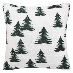 Dekoračný návlek pletený DESIGN LUREX les zelená strieborná 45x45 cm