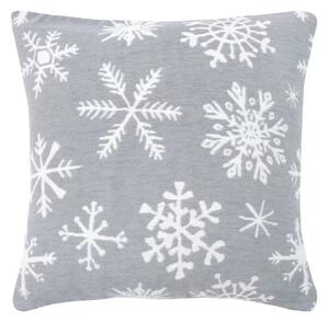 Dekoračný návlek WINTER vločky sivá biela 45x45 cm