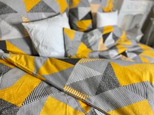 Ervi FLANELOVÉ bavlnené obliečky - Abstrakcia - žlté šedé