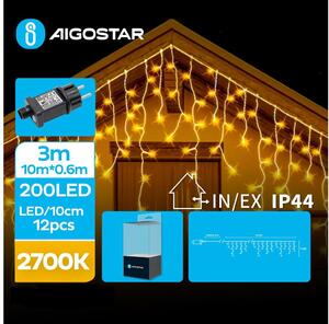 Aigostar B.V. Aigostar - LED Vonkajšia vianočná reťaz 200xLED/8 funkcií 13x0,6m IP44 teplá biela AI0463 + záruka 3 roky zadarmo