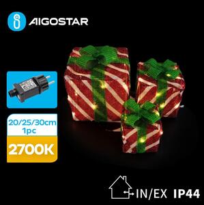 Aigostar B.V. Aigostar- LED Vonkajšia vianočná dekorácia 3,6W/31/230V 2700K 20/25/30cm IP44 darčeky AI0481 + záruka 3 roky zadarmo