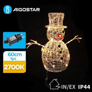 Aigostar B.V. Aigostar-LED Vonkajšia vianočná dekorácia LED/3,6W/31/230V 2700K 60cm IP44 snehuliak AI0475 + záruka 3 roky zadarmo