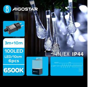 Aigostar B.V. Aigostar - LED Vonkajšia dekoratívna reťaz 100xLED/8 funkcií 13m IP44 studená biela AI0474 + záruka 3 roky zadarmo