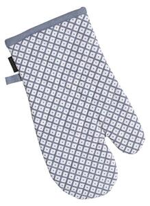 Chňapka - rukavica DEKORO drobné káro biela sivá 14x31 cm