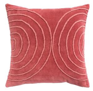 Dekoračný návlek COTTON VELVET polkruhy tehlová 45x45 cm