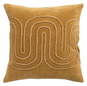 Dekoračný návlek COTTON VELVET meandry okrová 45x45 cm