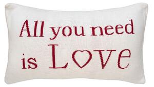 Dekoračný návlek pletený DESIGN all you need is love smotanová 30x50 cm