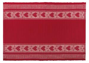 Prestieranie RIB bordúra srdiečka červená smotanová 33x45 cm