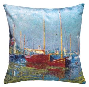 Dekoračný návlek ART VELVET Monet - jachty 45x45 cm
