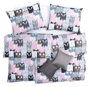 Obliečky KLASIK DESIGN multi cats bežný 1x paplón 140x200 + 1x vankúš 70x90 cm
