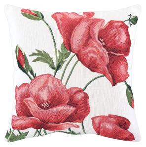 Dekoračný návlek MOTIV poppy biela červená 45x45 cm