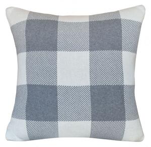 Dekoračný návlek pletený DESIGN kocky smotanová sivá 45x45 cm